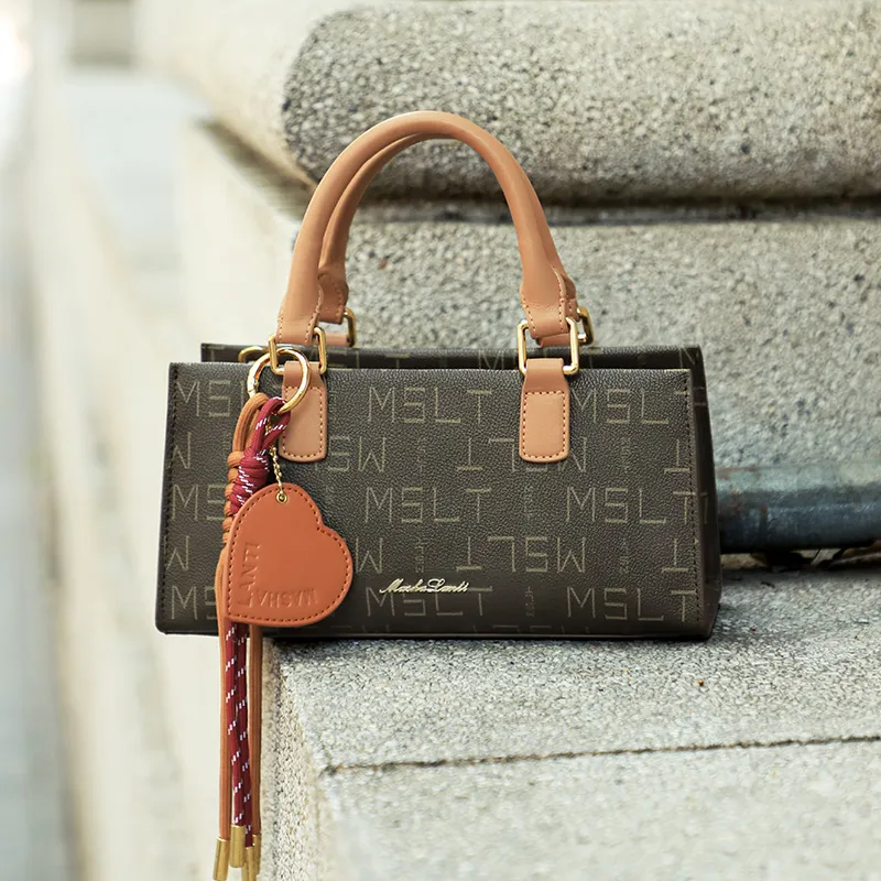 MashaLanti PVC With Synthetic Leather Crossbody One Shoulder Handbag Women's Coffee & Tea Brown-7