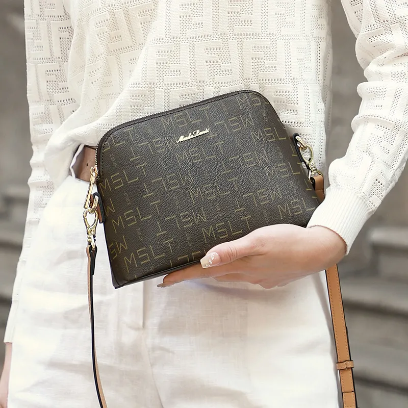 MashaLanti PVC Synthetic Leather Shoulder Bag, Crossbody Bag Women's Coffee & Tea Brown-4