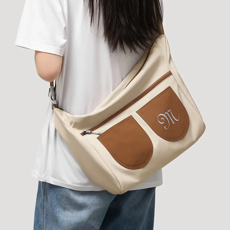 MashaLanti Nylon Fabric Crossbody Bags Shoulder Bags Unisex Apricot-2