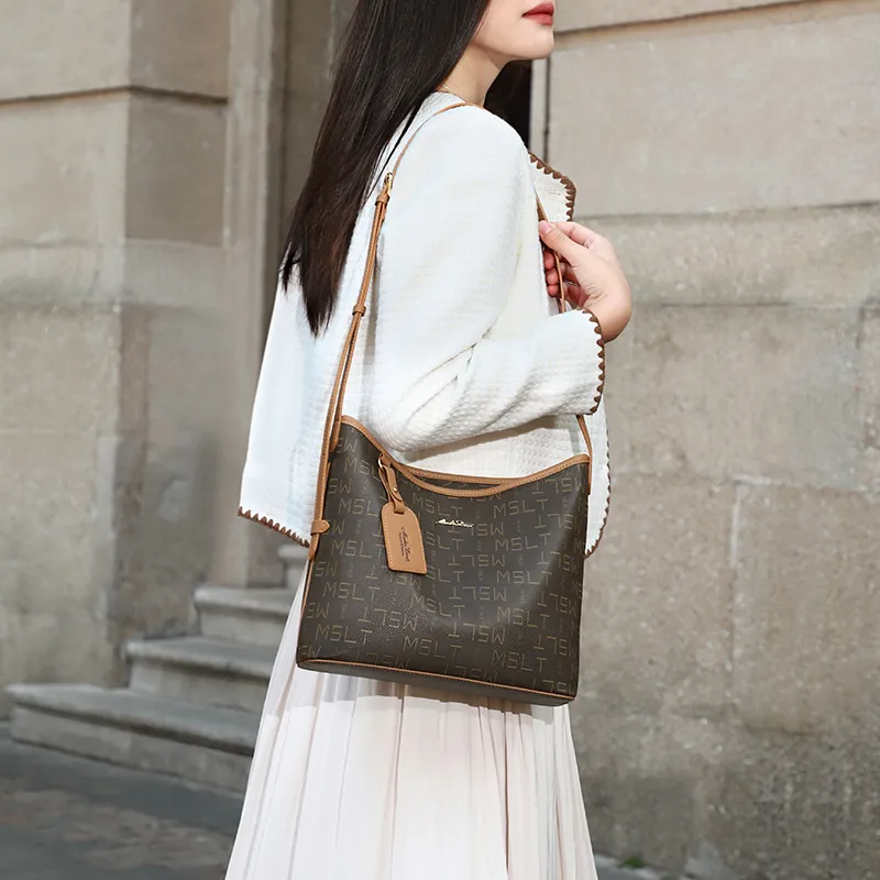 MashaLanti PVC And Synthetic Leather Shoulder Bag Crossbody Bag Women's Coffee With Tea-4