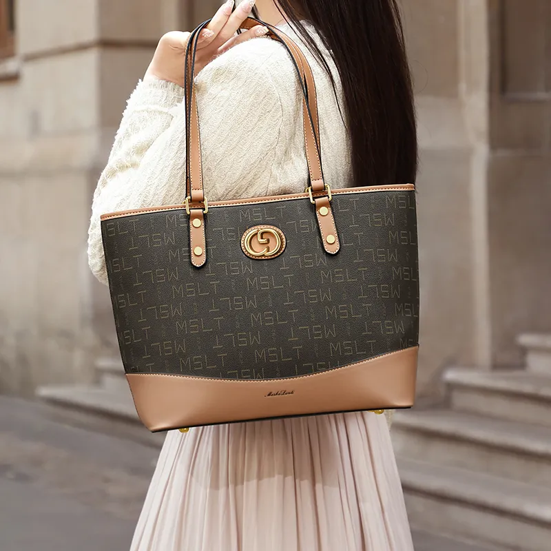 MashaLanti PVC And Synthetic Leather Handbag Shoulder Bag Regular Women's Coffee With Tea-2