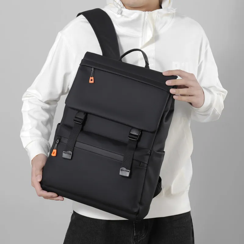 MashaLanti Nylon Fabric 15.4 Inch Computer Backpack For Middle And High School Extra Large Men's Black-6