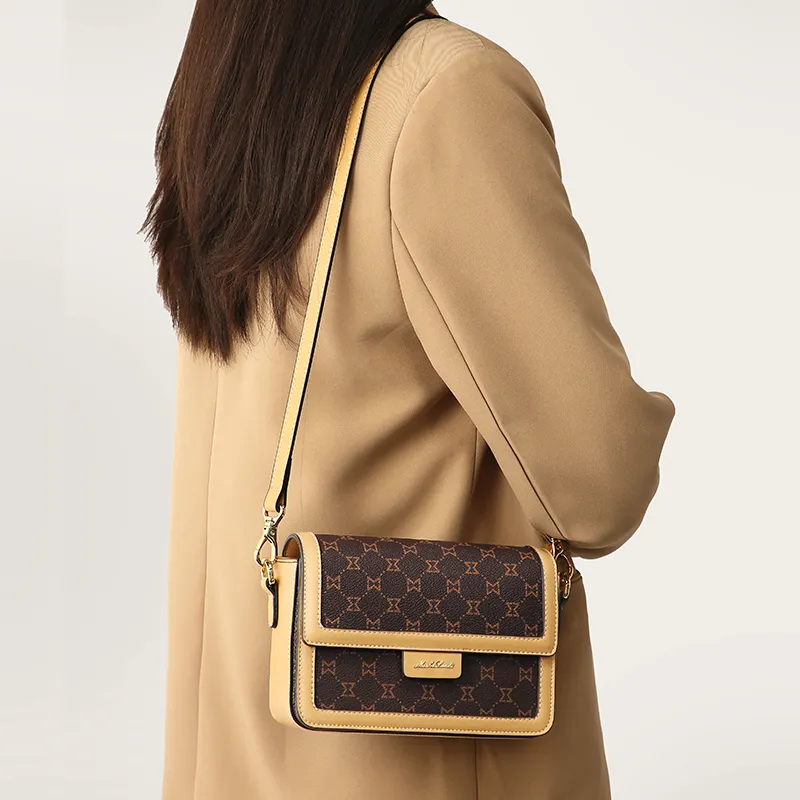 MashaLanti Pvc Shoulder Bag Regular Women's Dark Brown & Apricot/Brown/Coffee-9