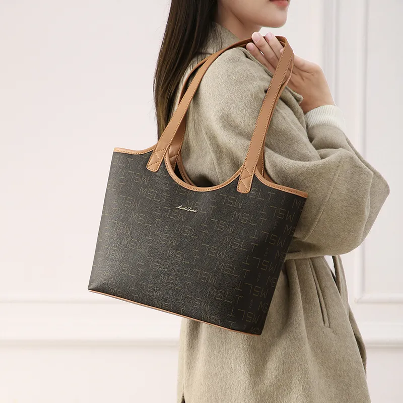 MashaLanti PVC Synthetic Leather Student Commute Tote Shopping Bag Handheld Bag Large Size Women's-3