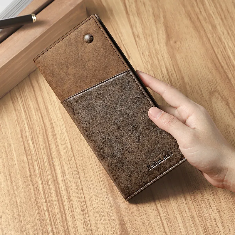 MashaLanti Microfiber Practical Card Holder Wallet Regular Men's Coffee & Tea Brown-4