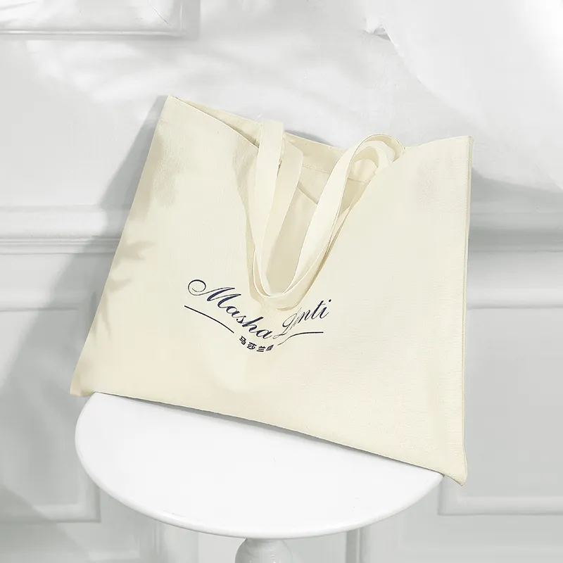 MashaLanti Polyester Cotton Blend Tote Bag, Shopping Bag, Handbag, Shoulder Bag Women's Ecru-5