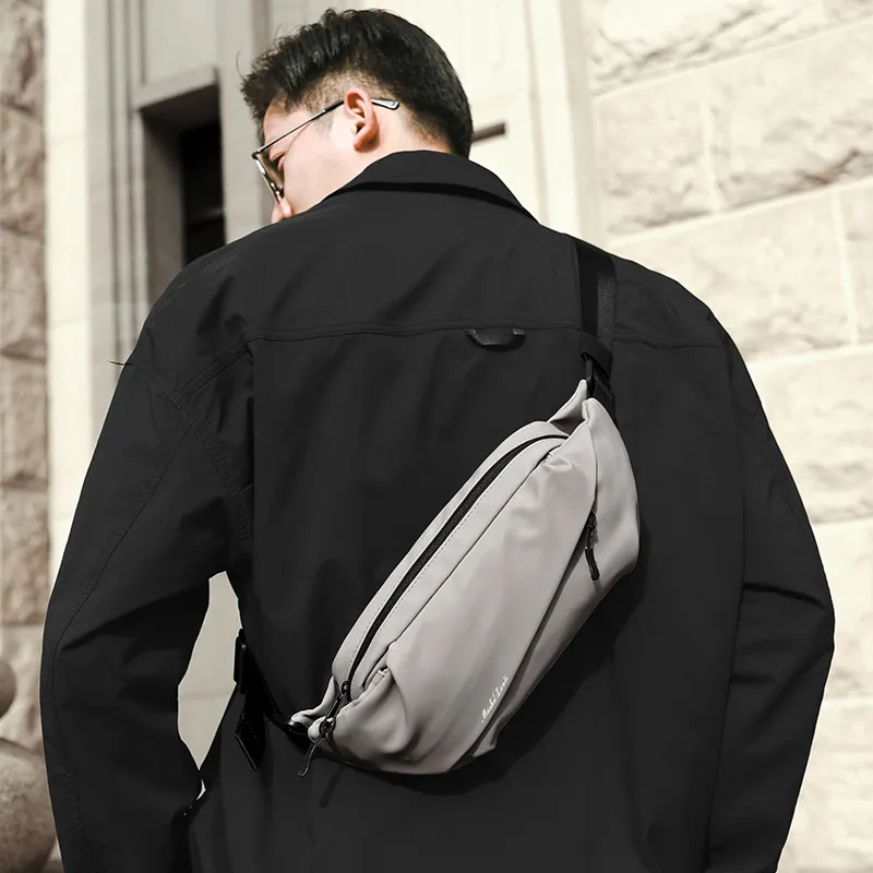MashaLanti PVC Fanny Pack Crossbody Bags Regular Men's Black/Khaki-14