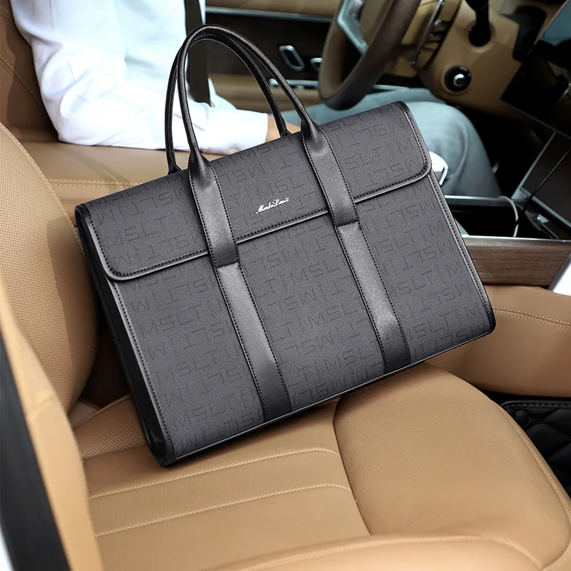 MashaLanti PVC With Synthetic Leather Handbag Regular Men's Dark Gray-2