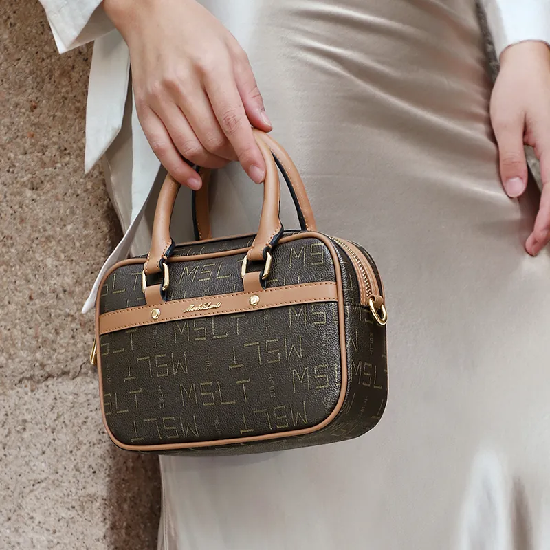 MashaLanti PVC Synthetic Leather Handbag, Crossbody Bag, Shoulder Bag Women's Coffee & Tea Brown-6
