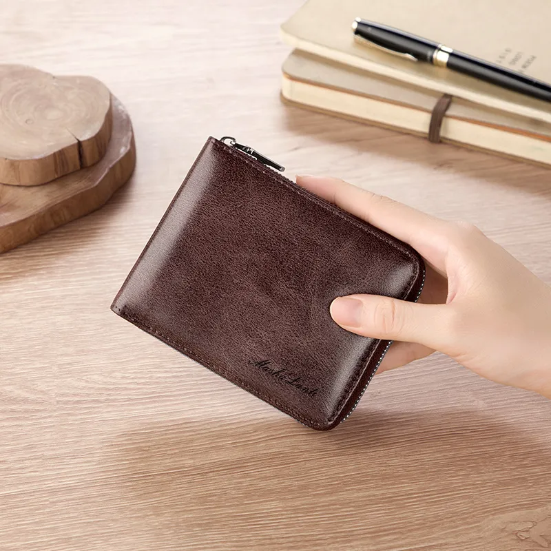 MashaLanti Synthetic Leather Coin Purse Card Holder Wallet Regular Men's Coffee-8