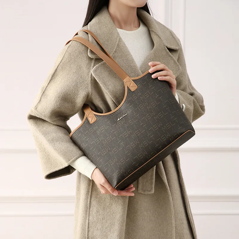 MashaLanti PVC Synthetic Leather Student Commute Tote Shopping Bag Handheld Bag Large Size Women's-2