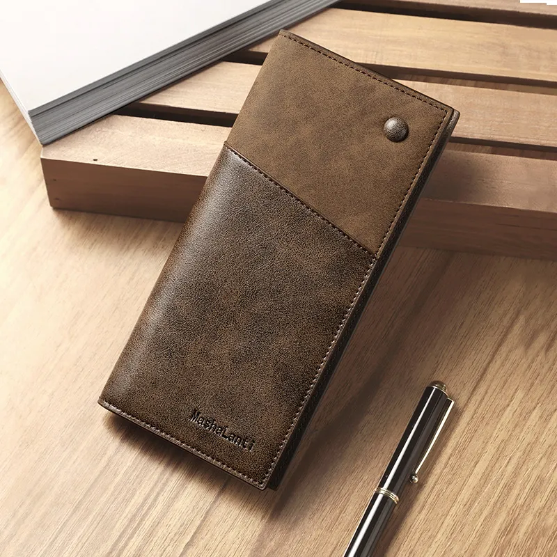 MashaLanti Microfiber Practical Card Holder Wallet Regular Men's Coffee & Tea Brown-5