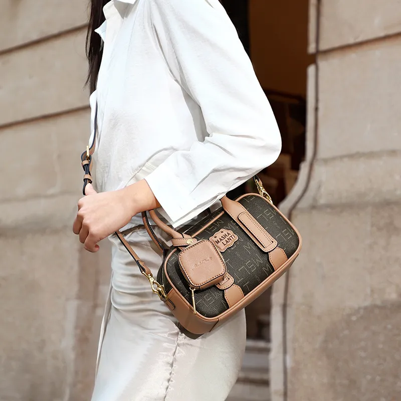 MashaLanti PVC Handbag Women's Coffee With Tea-3