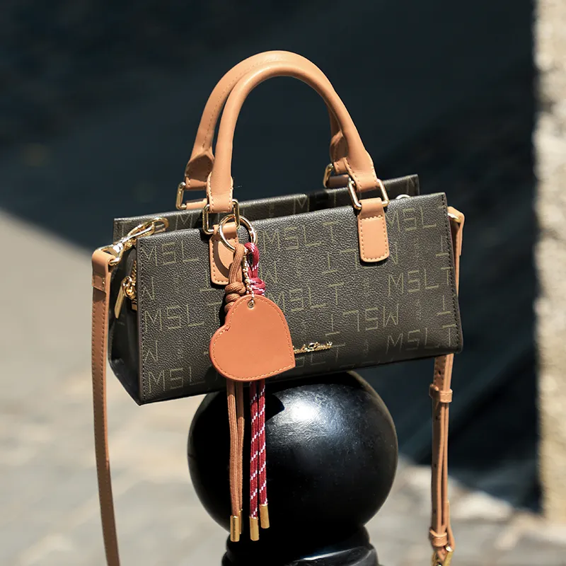 MashaLanti PVC With Synthetic Leather Crossbody One Shoulder Handbag Women's Coffee & Tea Brown-3