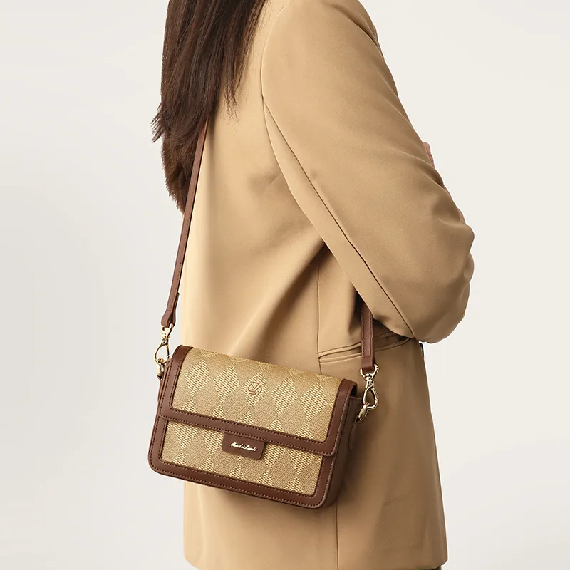 MashaLanti Pvc Shoulder Bag Regular Women's Dark Brown & Apricot/Brown/Coffee-18