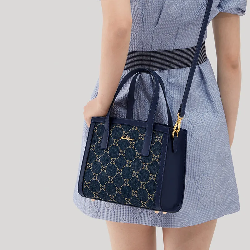 MashaLanti Denim Shoulder Bag Crossbody Bag Handbag Medium Size Women's Royal Blue-8