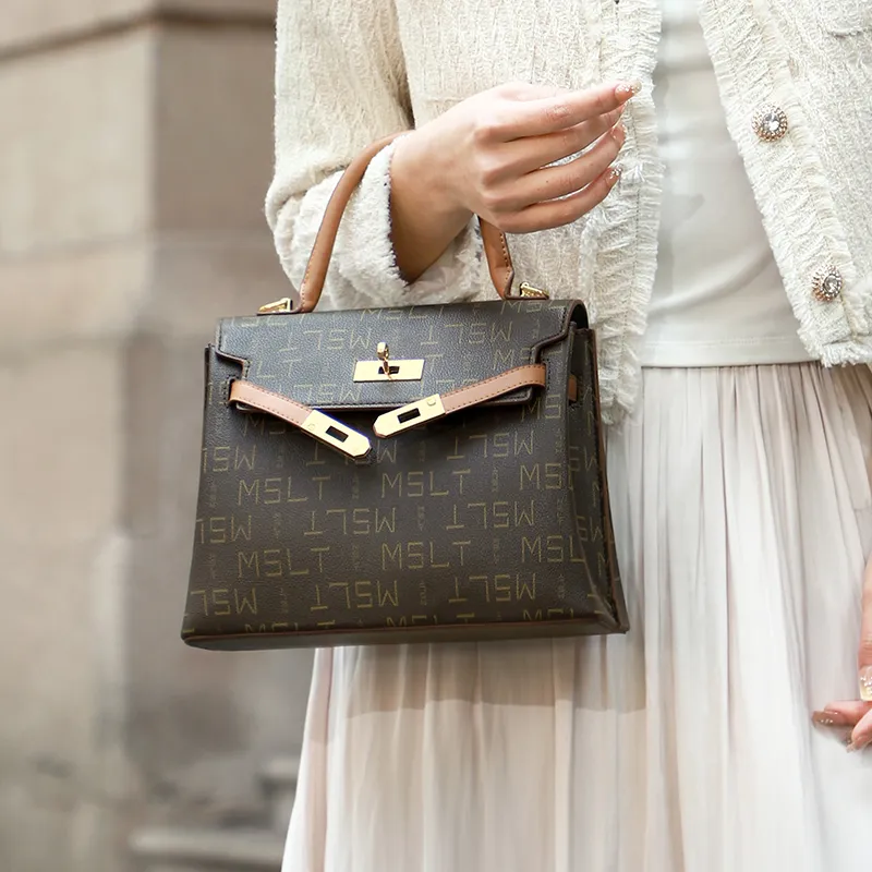 MashaLanti PVC With Synthetic Leather Shoulder Bag, Crossbody Bag, Handbag Regular Women's Coffee & Tea Brown-4