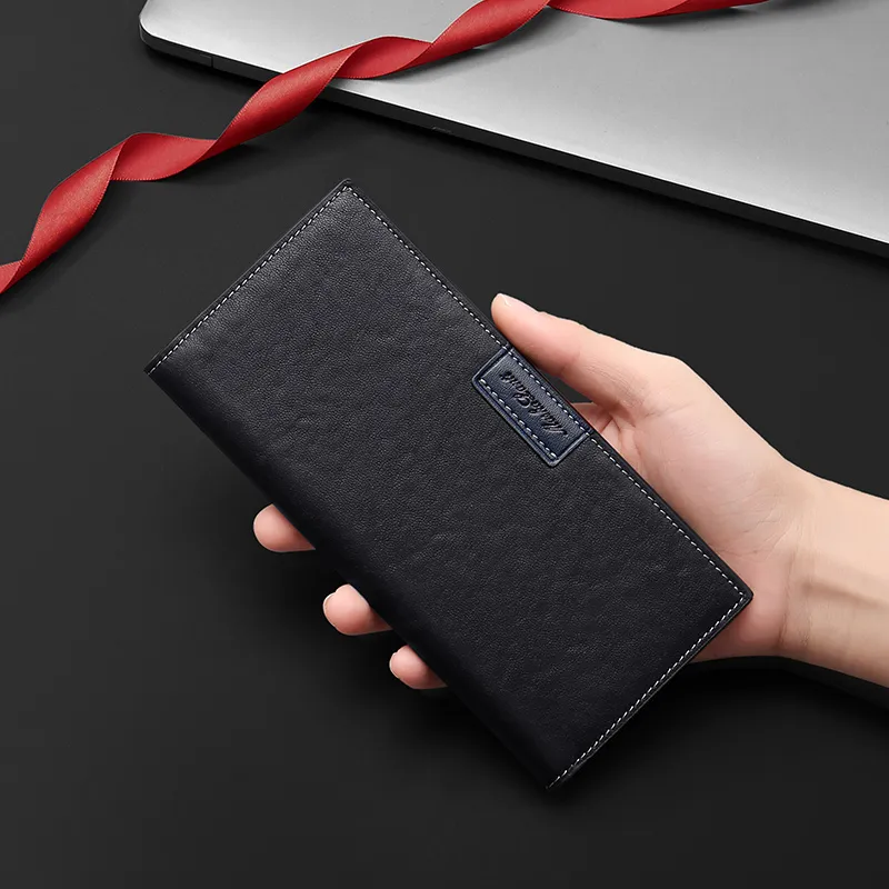 MashaLanti Top Grain Cow Leather Card Holder Wallet Regular Men's Black-6