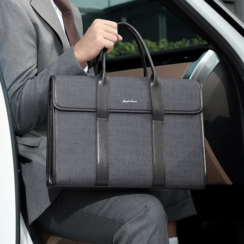MashaLanti PVC With Synthetic Leather Handbag Regular Men's Dark Gray-3