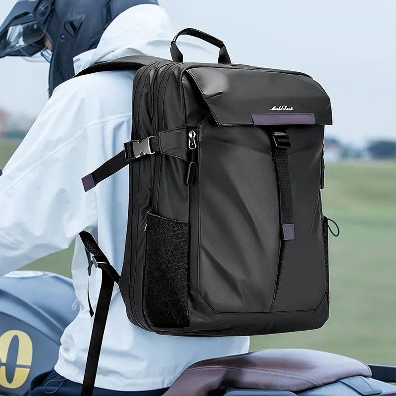 MashaLanti Synthetic Leather Backpack Large Size Men's Black-7