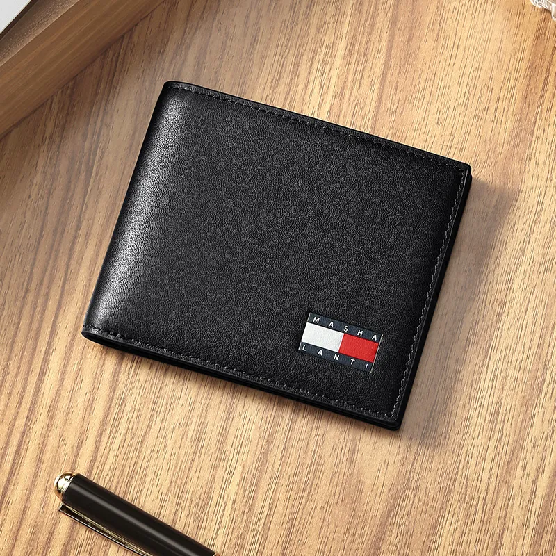 MashaLanti Cow Leather Wallet Men's Black-3