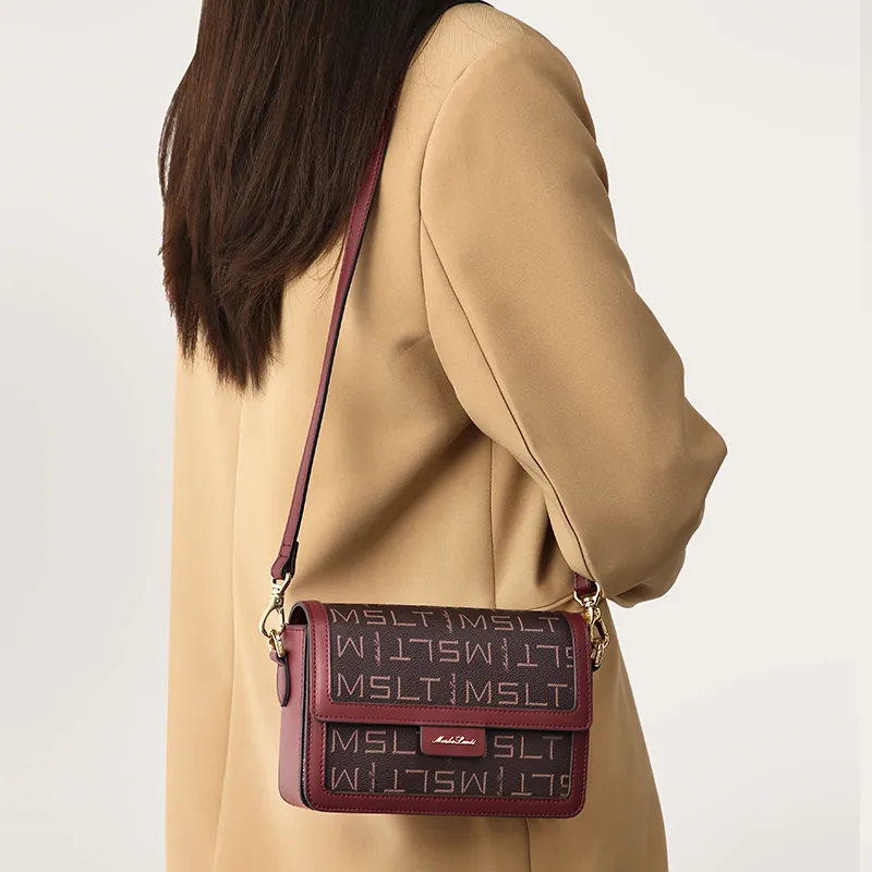 MashaLanti Pvc Shoulder Bag Regular Women's Dark Brown & Apricot/Brown/Coffee-29