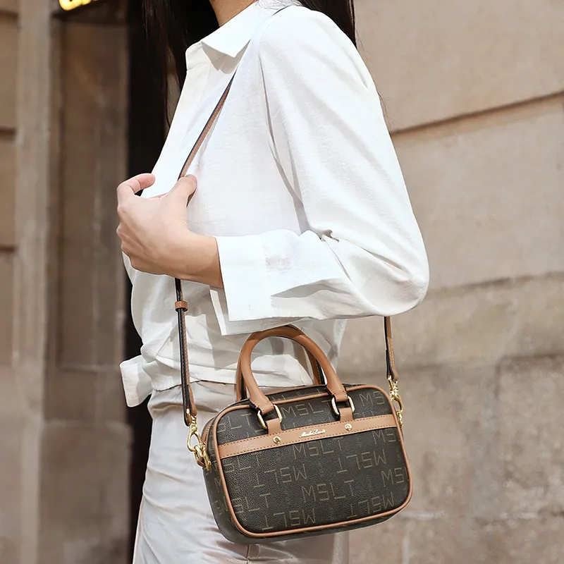 MashaLanti PVC Synthetic Leather Handbag, Crossbody Bag, Shoulder Bag Women's Coffee & Tea Brown-4