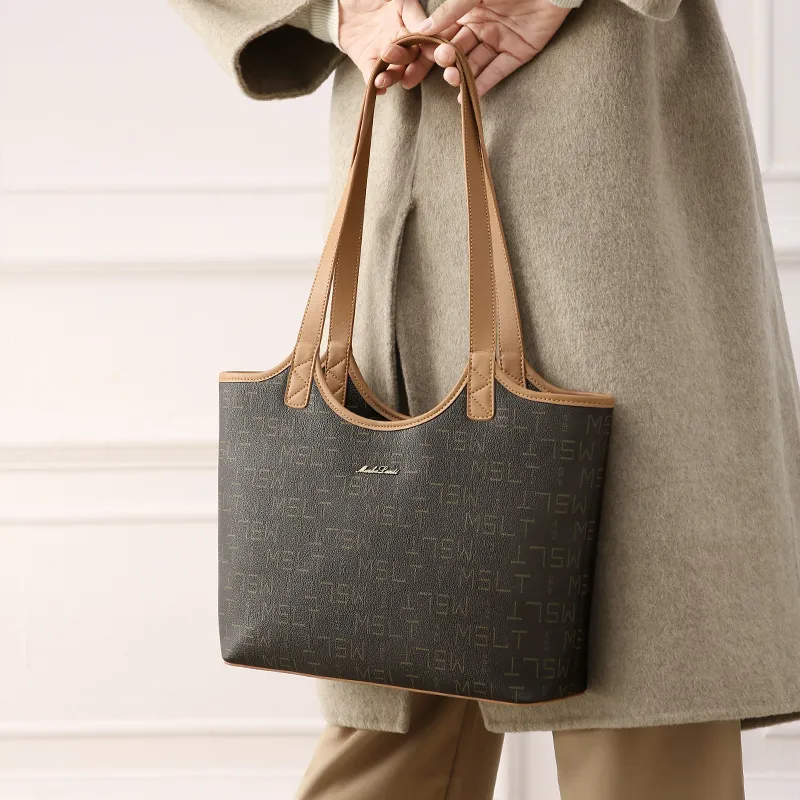 MashaLanti PVC Synthetic Leather Student Commute Tote Shopping Bag Handheld Bag Large Size Women's-6