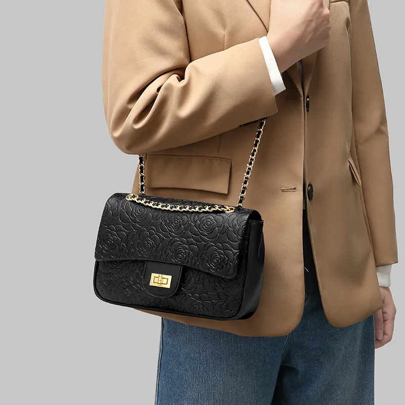 MashaLanti Cow Leather Patchwork Synthetic Leather Crossbody Bag Regular Women's Black-6