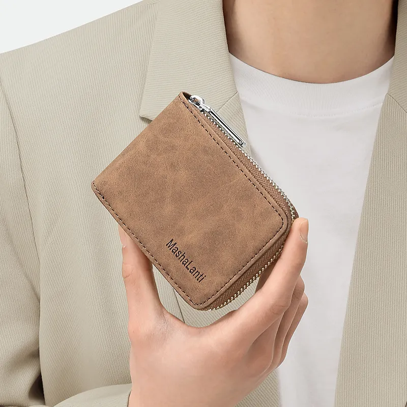 MashaLanti Microfiber Synthetic Leather Card Holder Regular Men's Coffee-6