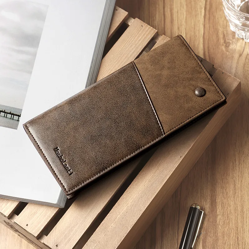 MashaLanti Microfiber Practical Card Holder Wallet Regular Men's Coffee & Tea Brown-3