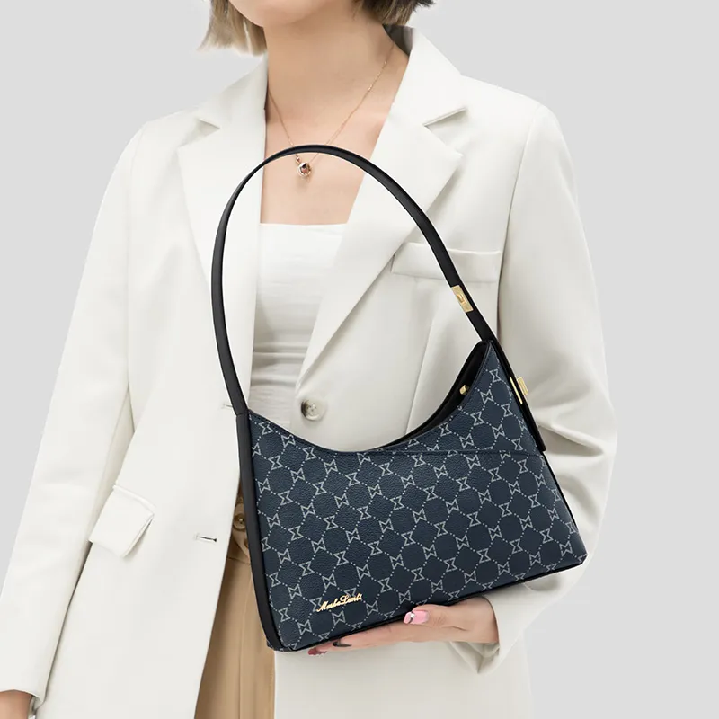 MashaLanti PVC Shoulder Bag Handbag Shoulder Bag Regular Women's Dark Brown/Royal Blue-13