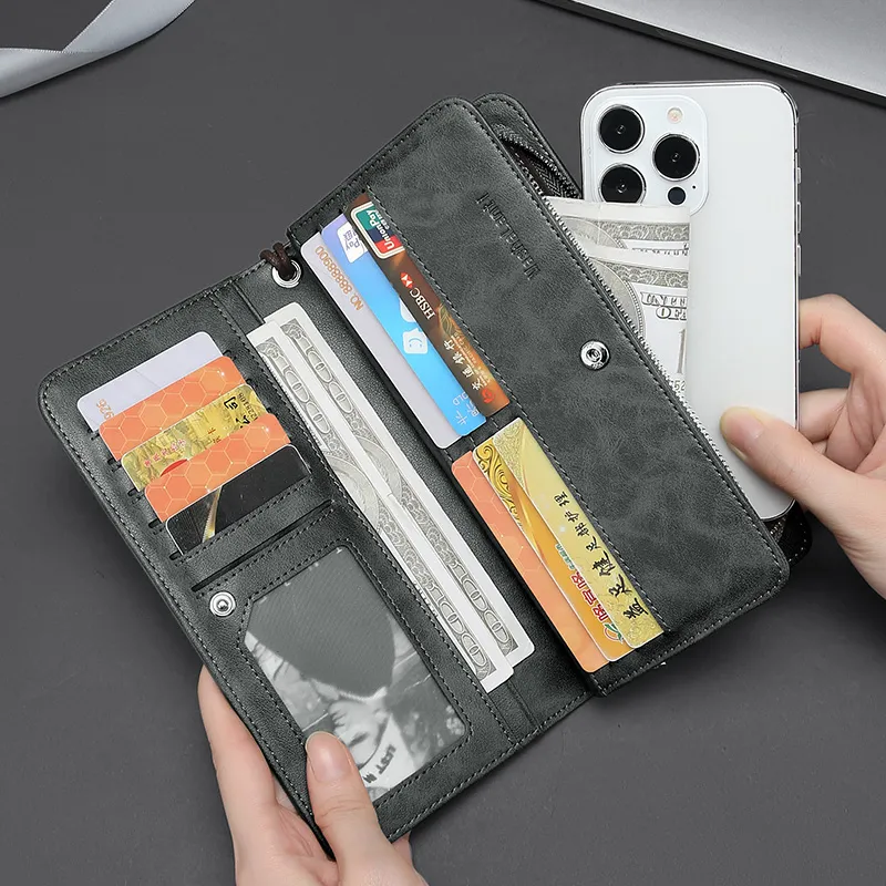 MashaLanti Microfiber Synthetic Leather Card Holder Wallet Men's Coffee-16