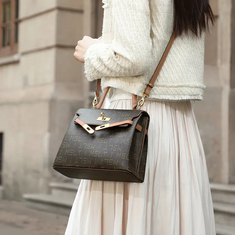 MashaLanti PVC With Synthetic Leather Shoulder Bag, Crossbody Bag, Handbag Regular Women's Coffee & Tea Brown-1