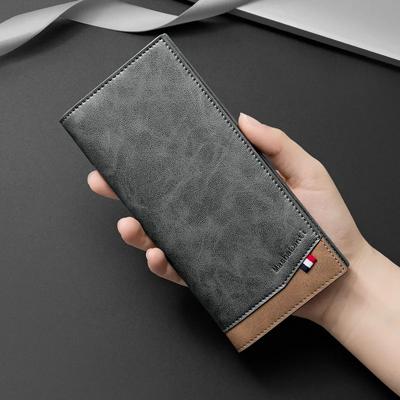 MashaLanti Synthetic Leather Wallet Regular Men's Gray With Coffee-6