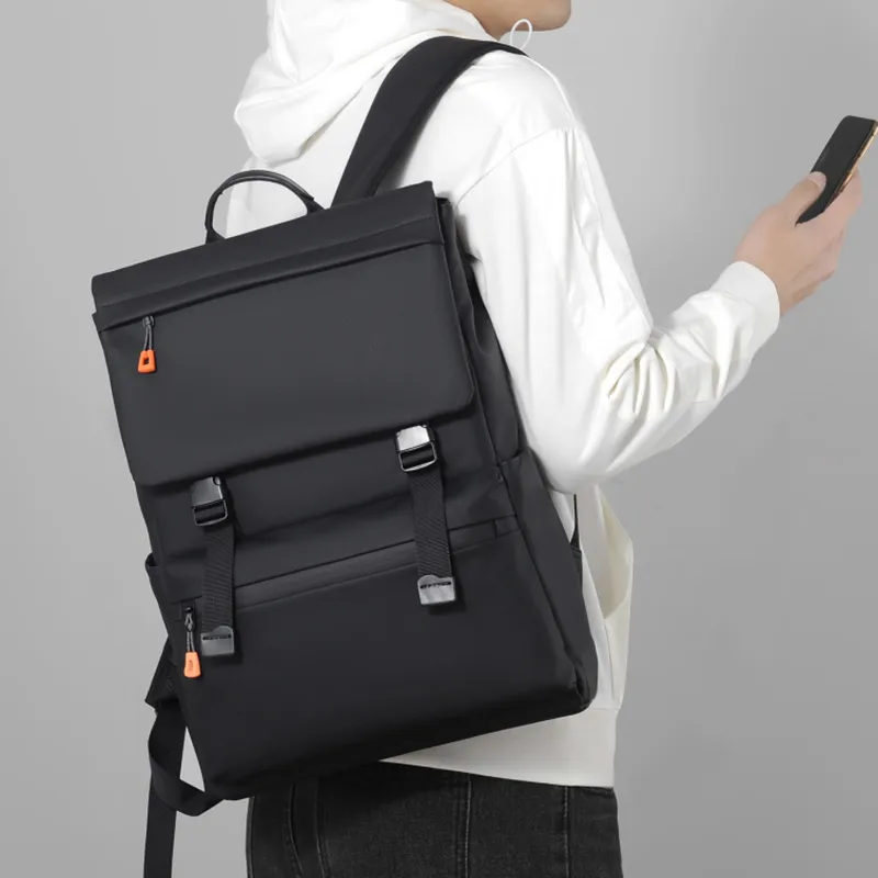 MashaLanti Nylon Fabric 15.4 Inch Computer Backpack For Middle And High School Extra Large Men's Black-7