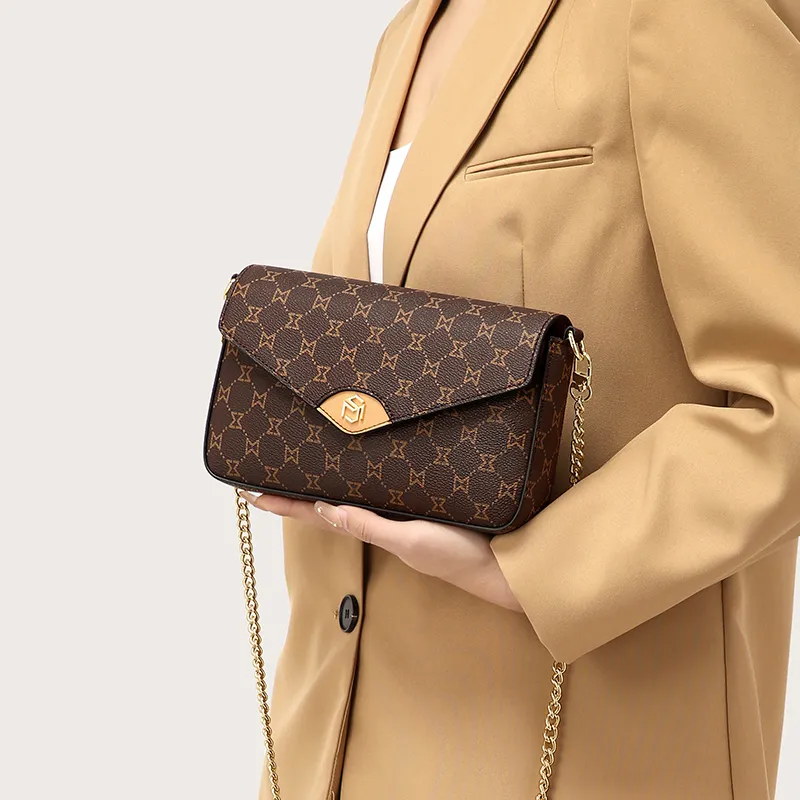 MashaLanti PVC Small Square Bag Underarm Shoulder Bag, Crossbody Bag Regular Women's Dark Brown-5