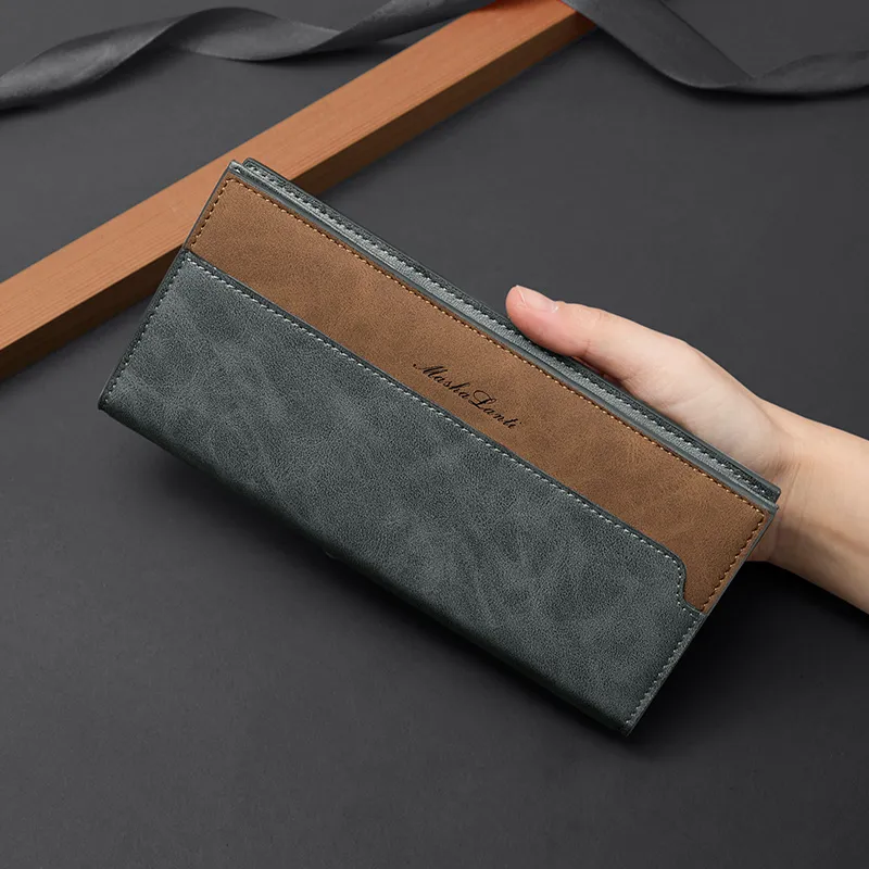 MashaLanti Soft Leather Synthetic Leather Card Holder, Wallet Regular Men's Gray-7
