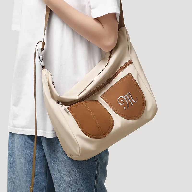MashaLanti Nylon Fabric Crossbody Bags Shoulder Bags Unisex Apricot-3