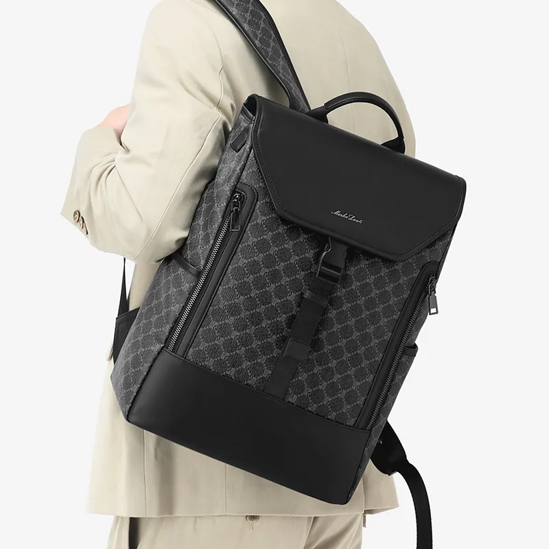 MashaLanti PVC Backpack Large Size Men's Black-8
