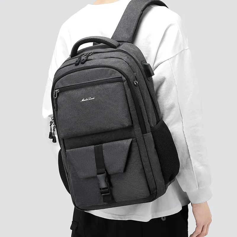 MashaLanti Fabric Backpack Large Size Men's Gray-8