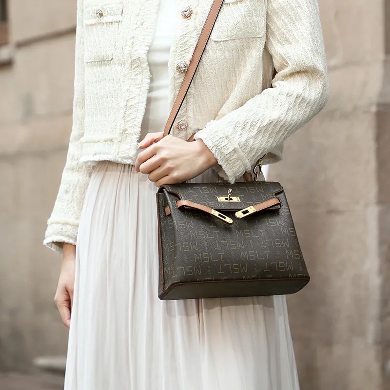 MashaLanti PVC With Synthetic Leather Shoulder Bag, Crossbody Bag, Handbag Regular Women's Coffee & Tea Brown-2