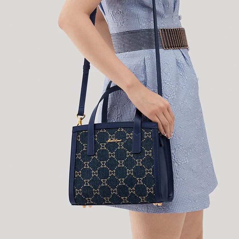 MashaLanti Denim Shoulder Bag Crossbody Bag Handbag Medium Size Women's Royal Blue-7