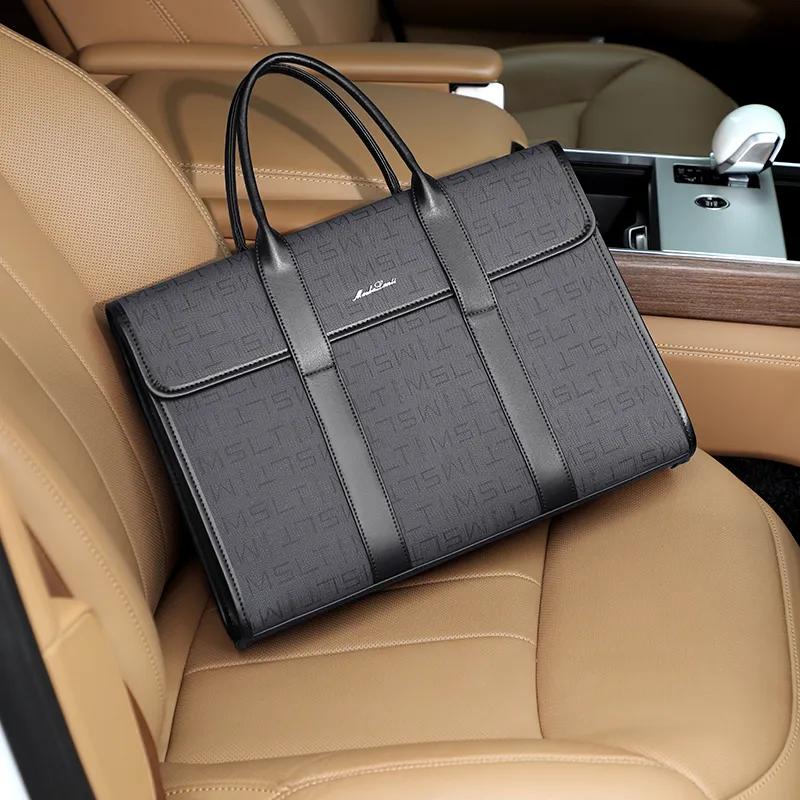 MashaLanti PVC With Synthetic Leather Handbag Regular Men's Dark Gray-1