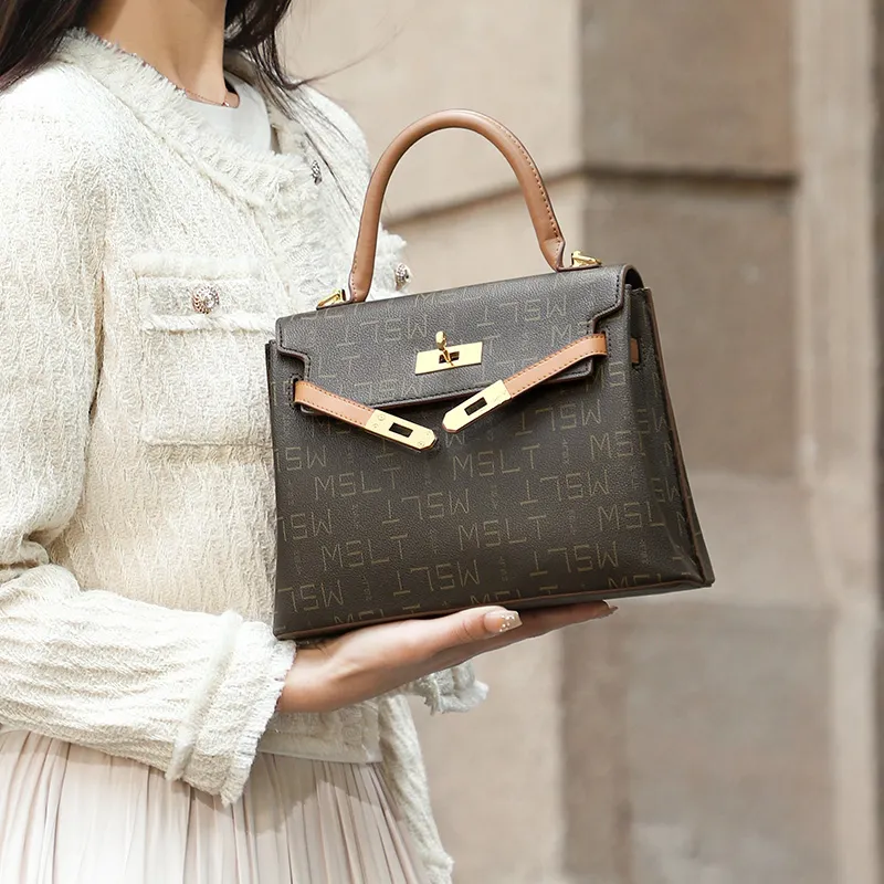MashaLanti PVC With Synthetic Leather Shoulder Bag, Crossbody Bag, Handbag Regular Women's Coffee & Tea Brown-3