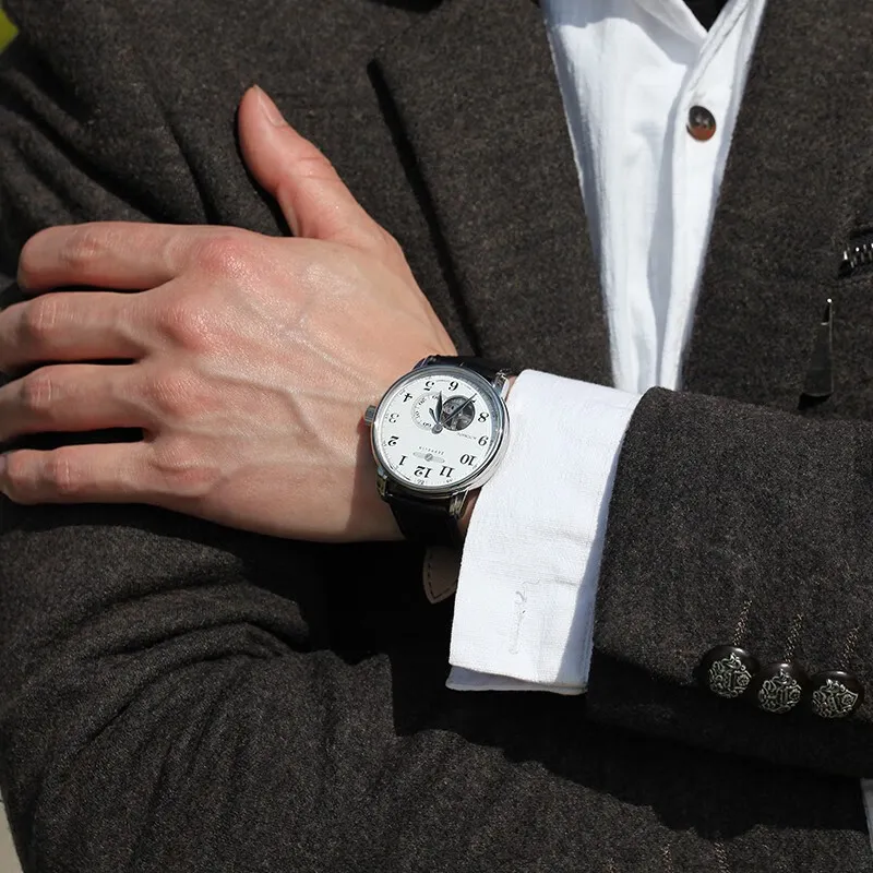 ZEPPELIN Piaget Collection Automatic Mechanical Movement Men's Watches Watch 40 White Dial Stainless Steel Strap-1