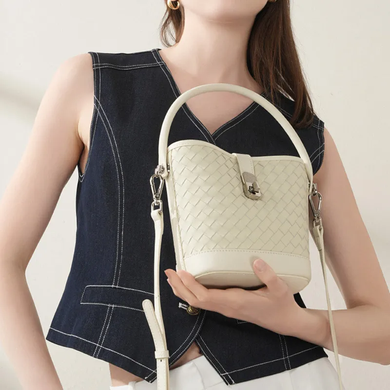 VANDEE Top Grain Sheepskin Bucket Bag, Shoulder Bag, Crossbody Bag, Handbag Women's Multicolor-1