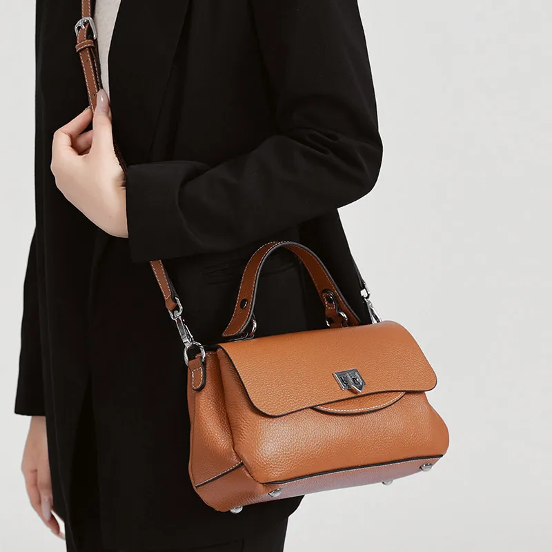 VANDEE Cow Leather Portable Crossbody Bag, Shoulder Bag Women's Multicolor-9