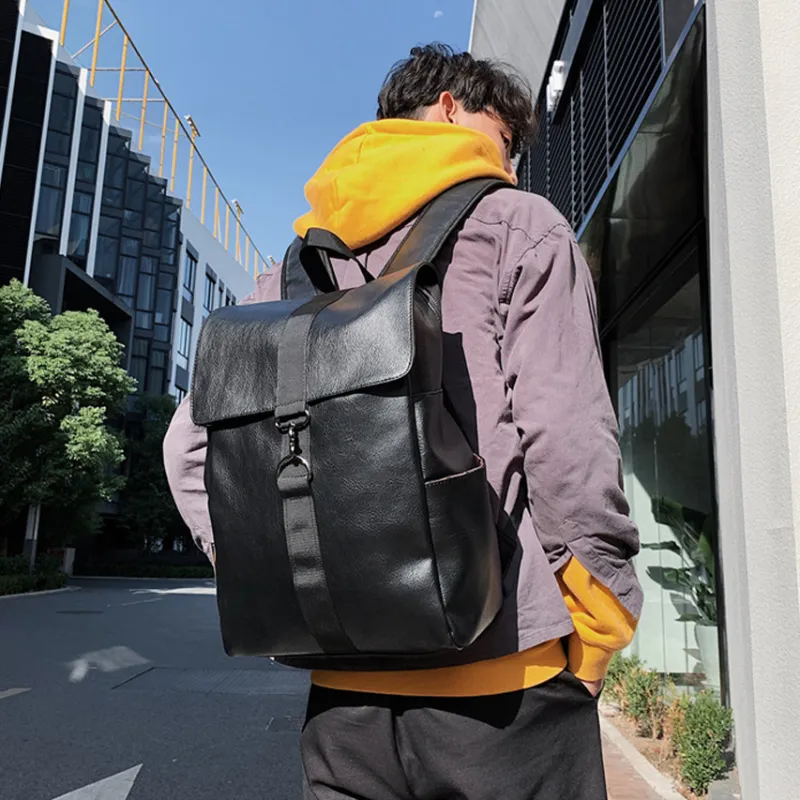 VANDEE Waxed Leather Laptop Bag Backpack Unisex Multicolor-5