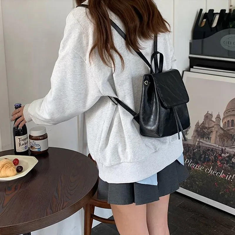 VANDEE PU Backpack Women's Coffee/Black-6